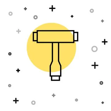 Black line Multi-Function All-In-One portable skate tool T-tool for skateboard Stock Illustration