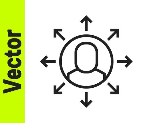 Black line Multitasking manager working icon isolated on white background イラスト素材