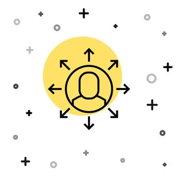 Black line Multitasking manager working icon isolated on white background イラスト素材