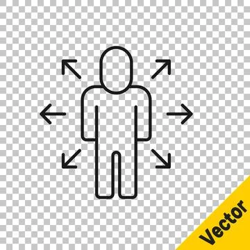 Black line Multitasking manager working icon isolated on transparent background Stockillustratie
