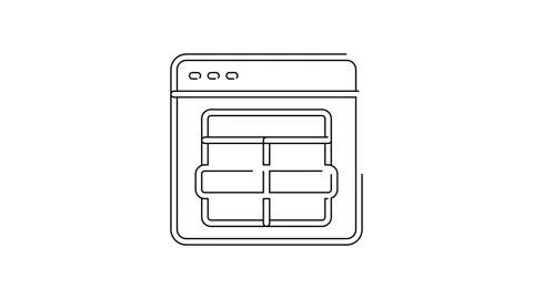 Black line MySQL code icon isolated on white background. HTML Code symbol for Stock Footage 155481798