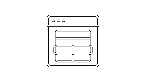 Black line MySQL code icon isolated on white background. HTML Code symbol for Stock Footage 160293929