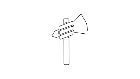 Black line Native american tomahawk axe icon isolated on white background. 4K Stock-Footage 139390250