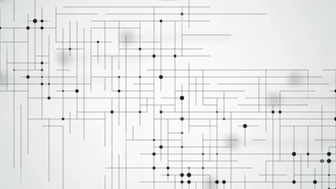 Black line network node grid dynamic seamless loop motion background Video stock 345761120