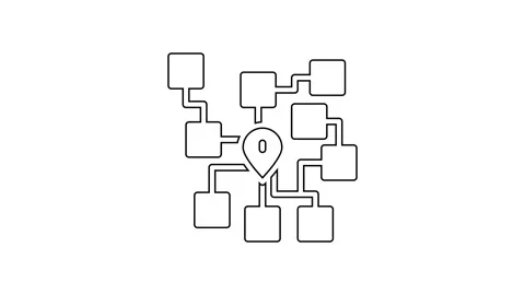 Black line Neural network icon isolated on white background. Artificial Stock-Footage 167506447