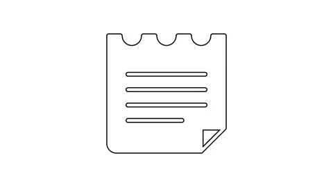 Black line Notebook icon isolated on white background. Spiral notepad icon Video stock 167502802