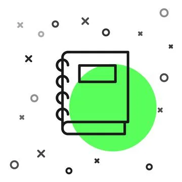 Black line Notebook icon isolated on white background. Spiral notepad icon Stock Illustration