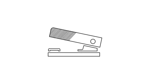 Black line Office stapler icon isolated on white background. Stapler, staple Stock Footage 201458022