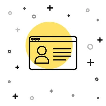 Black line Online class icon isolated on white background. Online education 스톡 일러스트