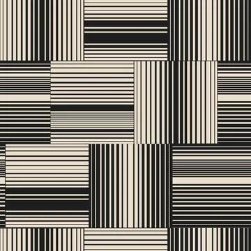 Black line patchwork pattern on cream backgroud Stock Illustration