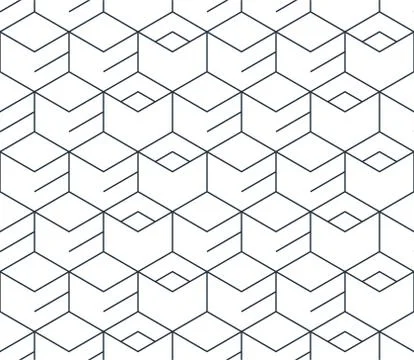 Black line pattern on white, seamless backdrop, minimalistic design Stock Illustration