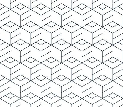Black line pattern on white, seamless backdrop, minimalistic design Illustrazione stock