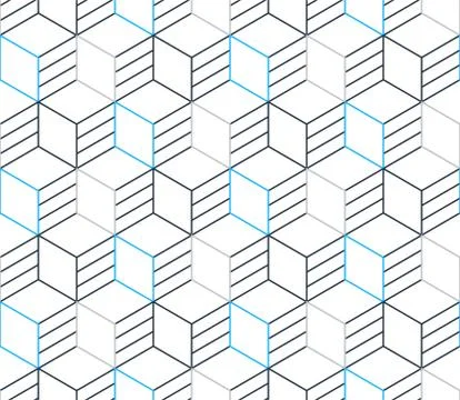 Black line pattern on white, seamless backdrop, minimalistic design Stock Illustration