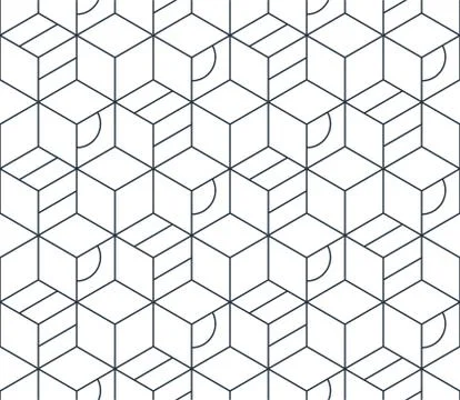 Black line pattern on white, seamless backdrop, minimalistic design Stock Illustration