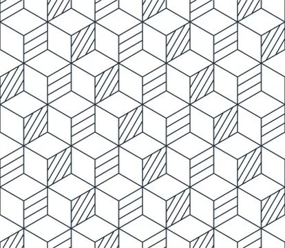Black line pattern on white, seamless backdrop, minimalistic design Stock Illustration
