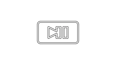 Black line Pause button icon isolated on white background. 4K Video motion Stock Footage 160294350