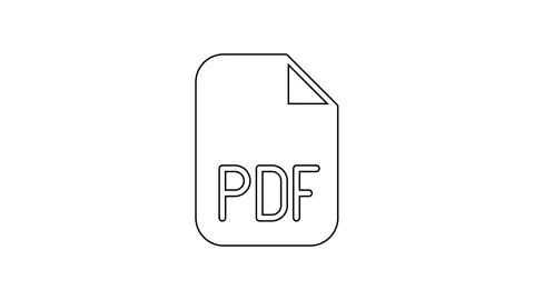 Black line PDF file document. Download pdf button icon isolated on white Video stock 167506680