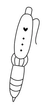 Black line pen doodle Stock Illustration