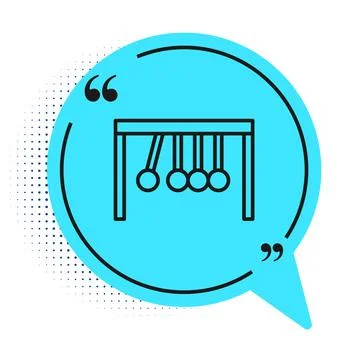 Black line Pendulum icon isolated on white background. Newtons cradle. Blue Stock Illustration