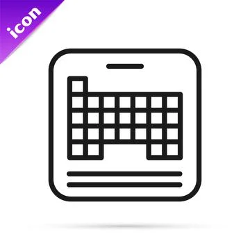 Black line Periodic table of the elements icon isolated on white background イラスト素材