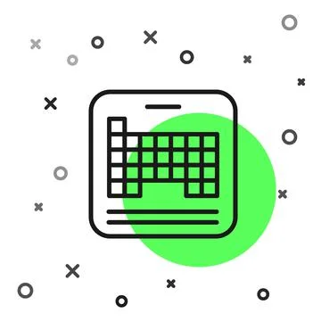 Black line Periodic table of the elements icon isolated on white background Stock Illustration