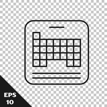 Black line Periodic table of the elements icon isolated on transparent イラスト素材