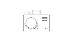 Glowing neon line Photo camera icon isol... | Stock Video | Pond5