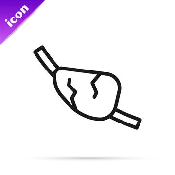 Black line Pirate eye patch icon isolated on white background. Pirate accessory Ilustración de archivo