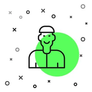 Black line Positive thinking icon isolated on white background.  Vector Stock Illustration