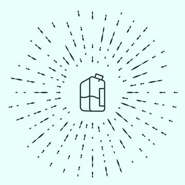 Black line Printer ink bottle icon isolated on grey background. Abstract circle Stockillustratie