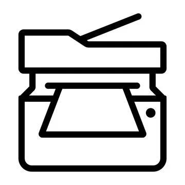 Black line of a printer or copier machine scanner office equipment technology Stock Illustration