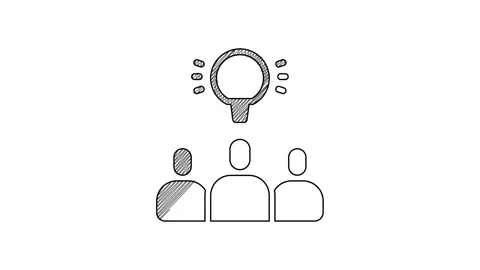 Black line Project team base icon isolated on white background. Business Stock Footage 201593177