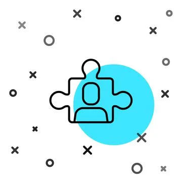 Black line Project team base icon isolated on white background. Business Stock Illustration