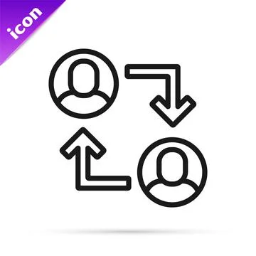 Black line Project team base icon isolated on white background. Business Stock Illustration