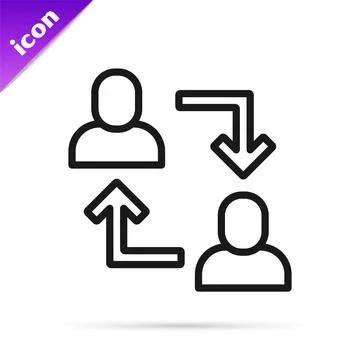 Black line Project team base icon isolated on white background. Business Stockillustratie