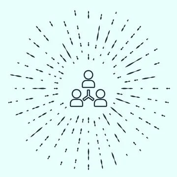 Black line Project team base icon isolated on grey background. Business analysis イラスト素材