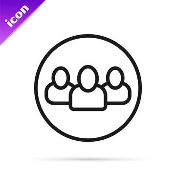 Black line Project team base icon isolated on white background. Business Illustrazione stock