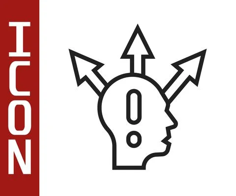 Black line Project team base icon isolated on white background. Business Illustrazione stock