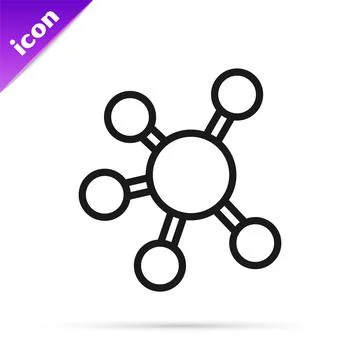 Black line Project team base icon isolated on white background. Business Illustrazione stock