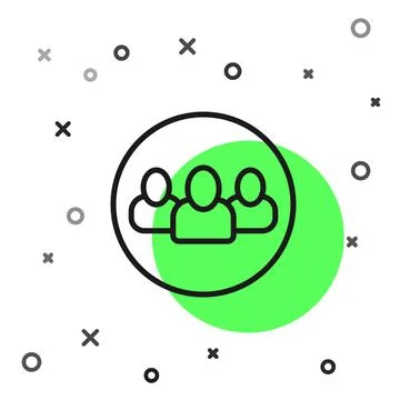 Black line Project team base icon isolated on white background. Business 스톡 일러스트