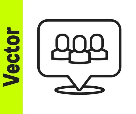 Black line Project team base icon isolated on white background. Business Stock Illustration