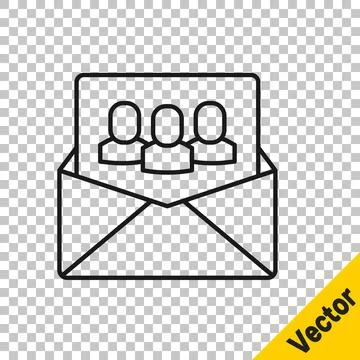 Black line Project team base icon isolated on transparent background. Business イラスト素材