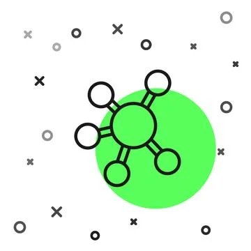 Black line Project team base icon isolated on white background. Business Illustrazione stock