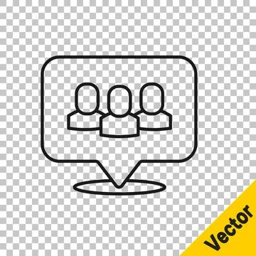 Black line Project team base icon isolated on transparent background. Busines 스톡 일러스트