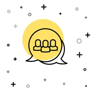 Black line Project team base icon isolated on white background. Business Stock Illustration