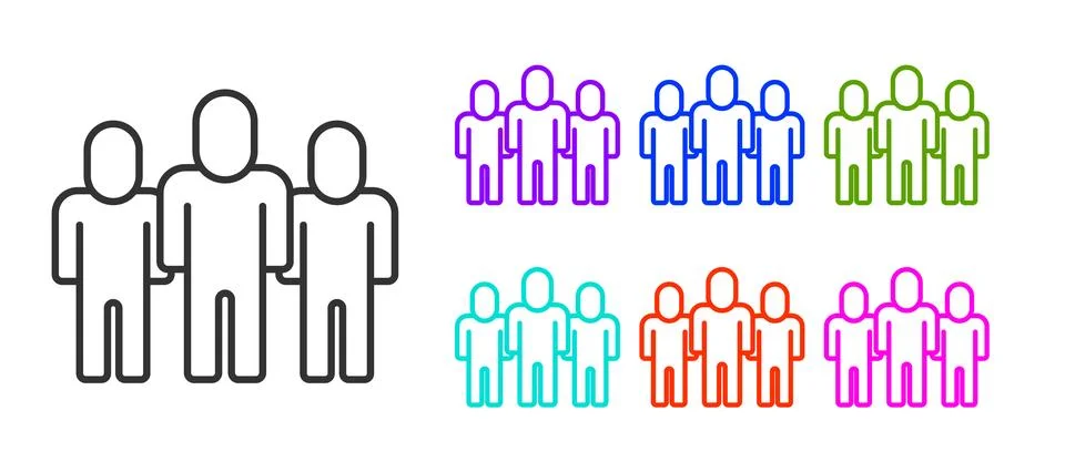 Black line Project team base icon isolated on white background. Business 스톡 일러스트