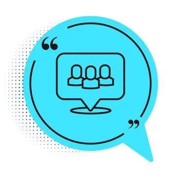 Black line Project team base icon isolated on white background. Business 스톡 일러스트