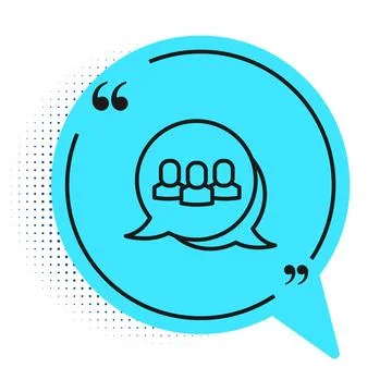 Black line Project team base icon isolated on white background. Business Stock Illustration