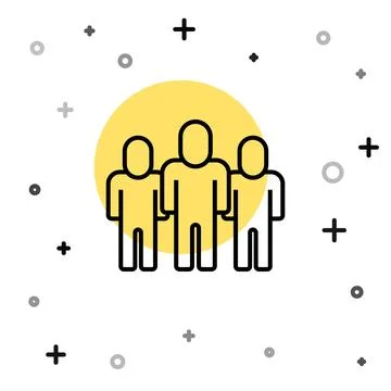 Black line Project team base icon isolated on white background. Business イラスト素材