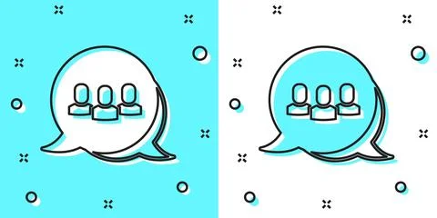 Black line Project team base icon isolated on green and white background. B.. Stock Illustration